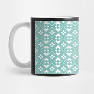 Abstract geometric pattern - blue and white. Mug